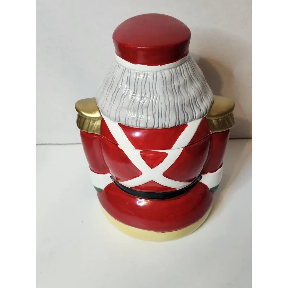 Gibson Housewares Nutcracker Cookie Jar Christmas Holiday Kitchen Decor 10.75